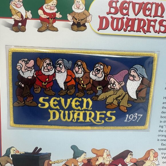 Willabee & Ward Disney Seven Dwarfs Collectible Patch With Card 1937 Edition - Picture 2 of 4